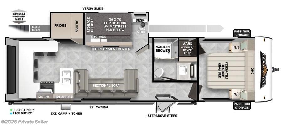 2024 Forest River Wildwood 29VIEW - Used Fifth Wheel For Sale by For Sale By Owner in Grand junction, Colorado features Sofa Bed, Kitchen Sink, Slideout, Exterior Speakers, Computer Station