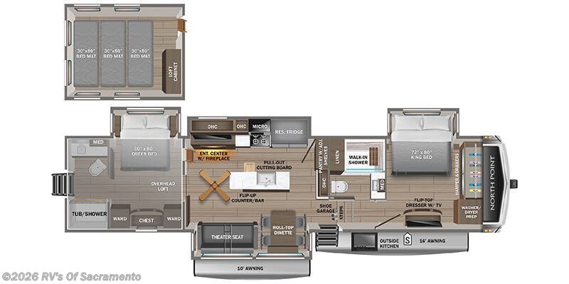 2026 Jayco North Point 390CKDS - New Fifth Wheel For Sale by RV's Of Sacramento in Elk Grove, California