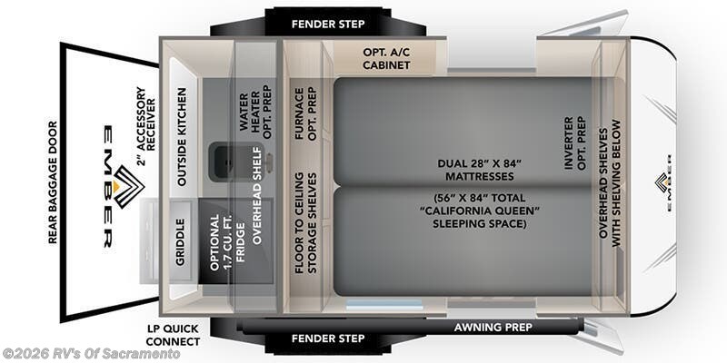 2026 Ember RV E-Series 12RK - New Travel Trailer For Sale by RV's Of Sacramento in Elk Grove, California