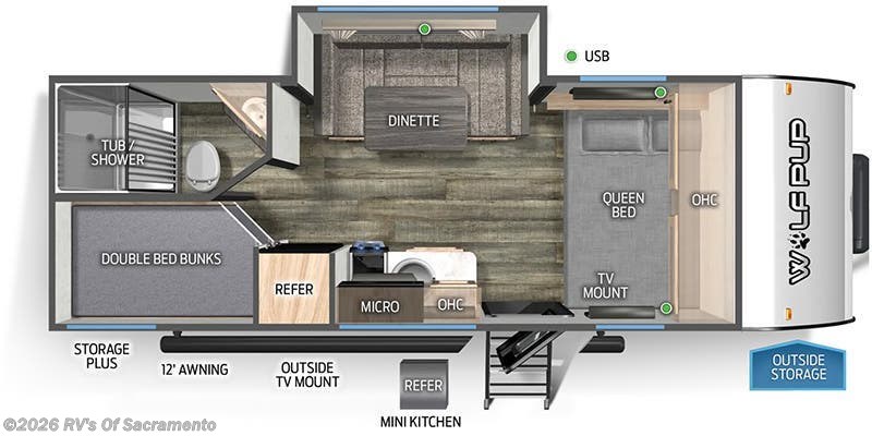 2024 Forest River Cherokee Wolf Pup 17JW - Used Travel Trailer For Sale by RV's Of Sacramento in Elk Grove, California