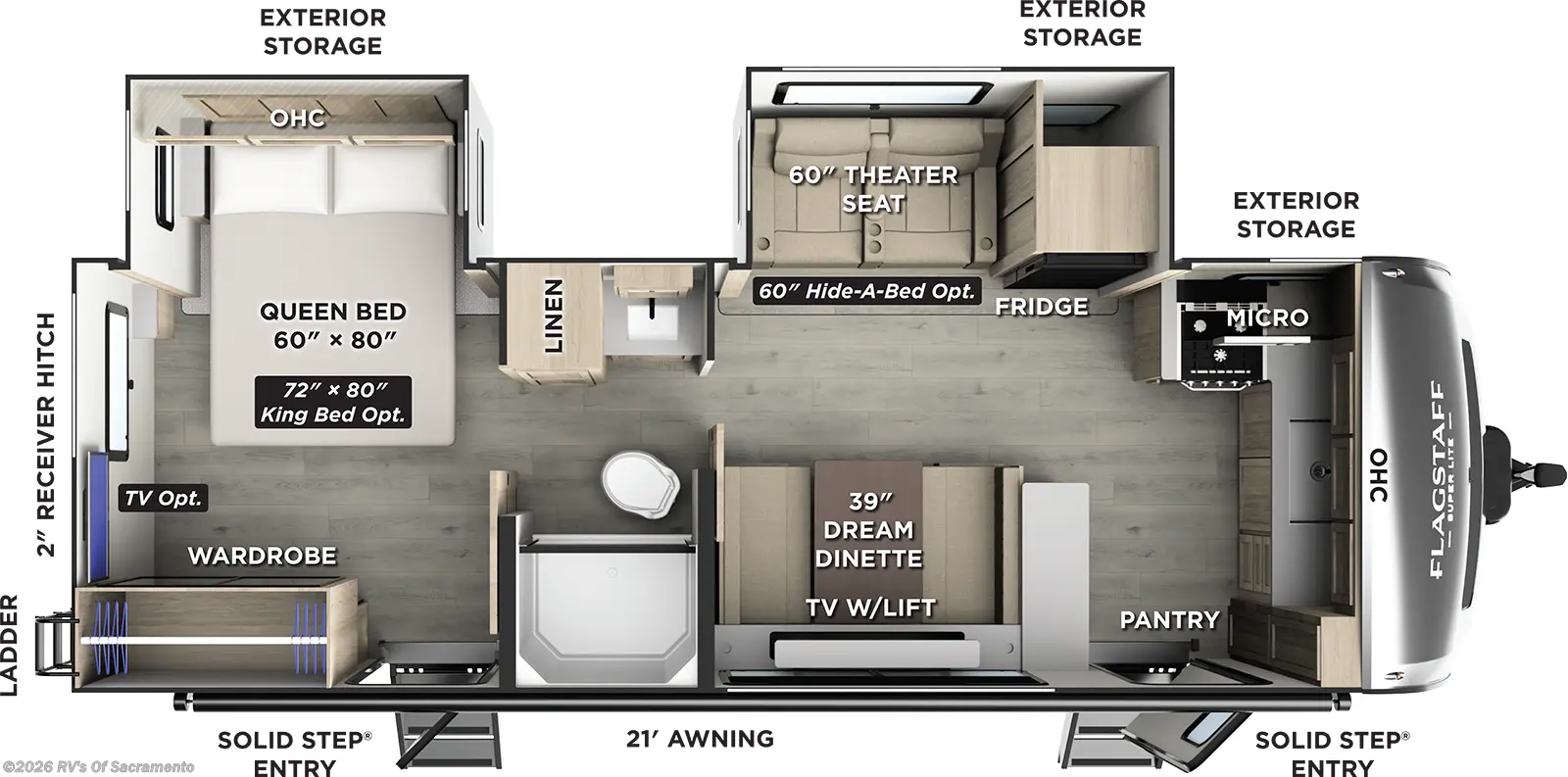 Floorplan of 2026 Forest River Flagstaff Classic Super Lite 26SFK