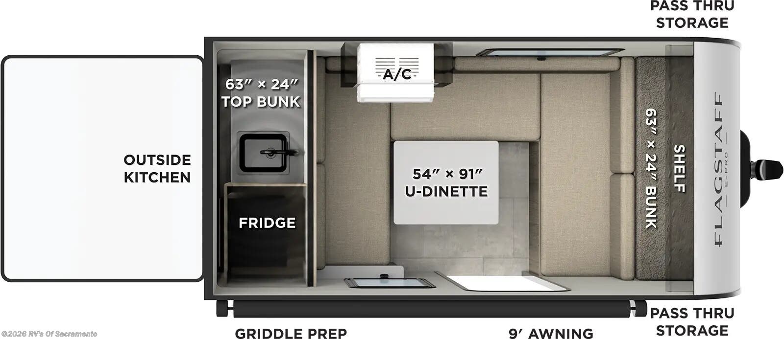 Floorplan of 2026 Forest River Flagstaff E-Pro E11LE