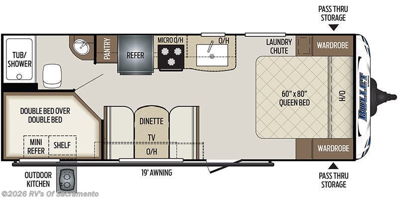 2020 Keystone Bullet West 211BHSWE - Used Travel Trailer For Sale by RV's Of Sacramento in Elk Grove, California