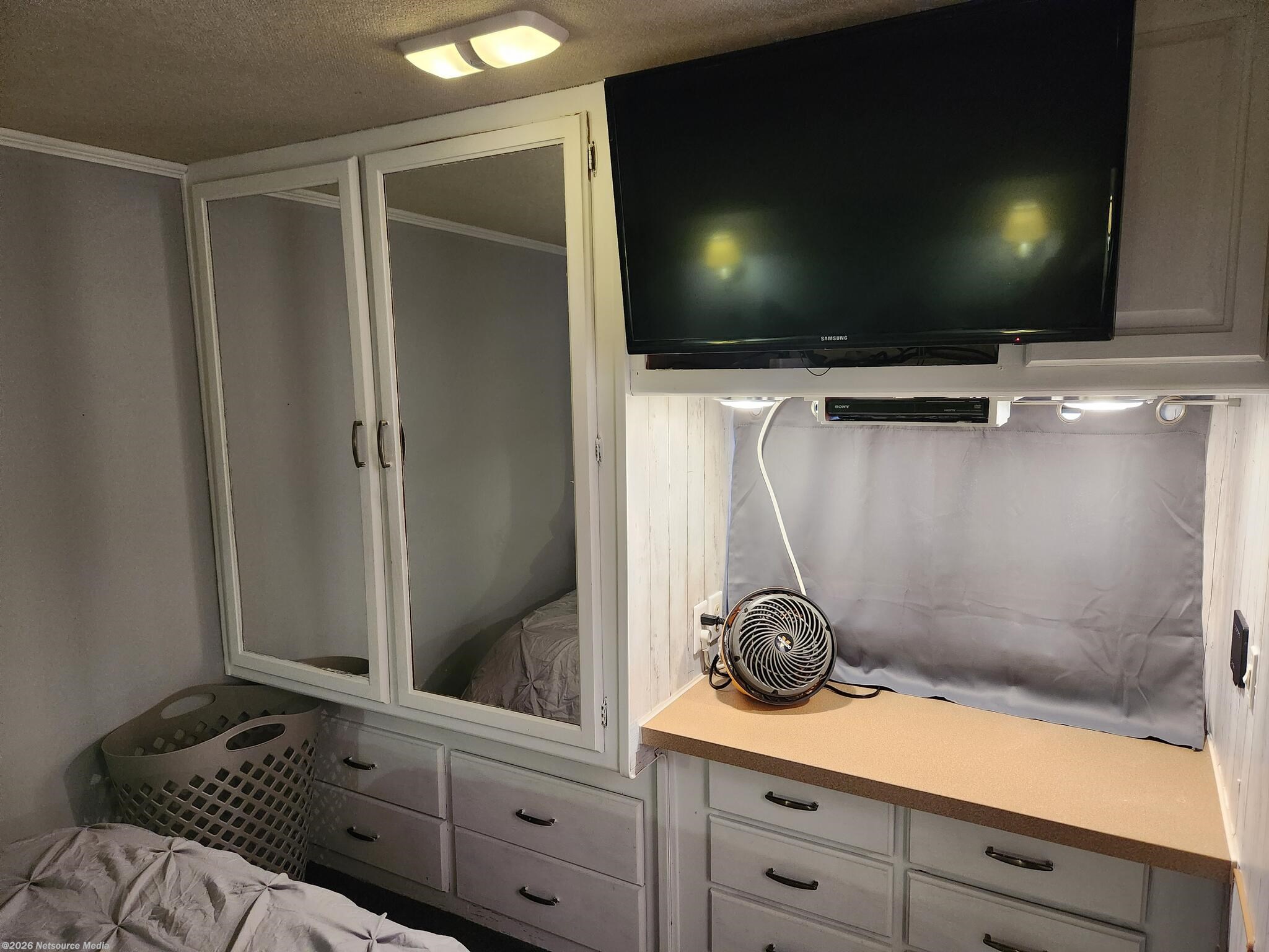 Closet, drawers, tv, desk or vanity. Overhead head cabinets 