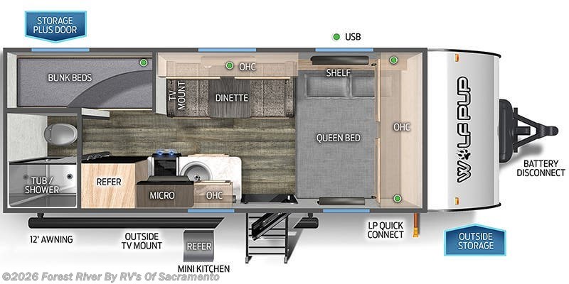 2026 Forest River Cherokee Wolf Pup Black Label 16BHSBL - New Travel Trailer For Sale by Forest River By RV's Of Sacramento in Sacramento, California