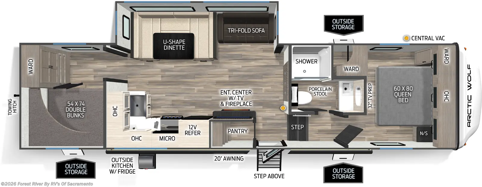 2026 Forest River Cherokee Arctic Wolf 287BH - New Fifth Wheel For Sale by Forest River By RV's Of Sacramento in Sacramento, California