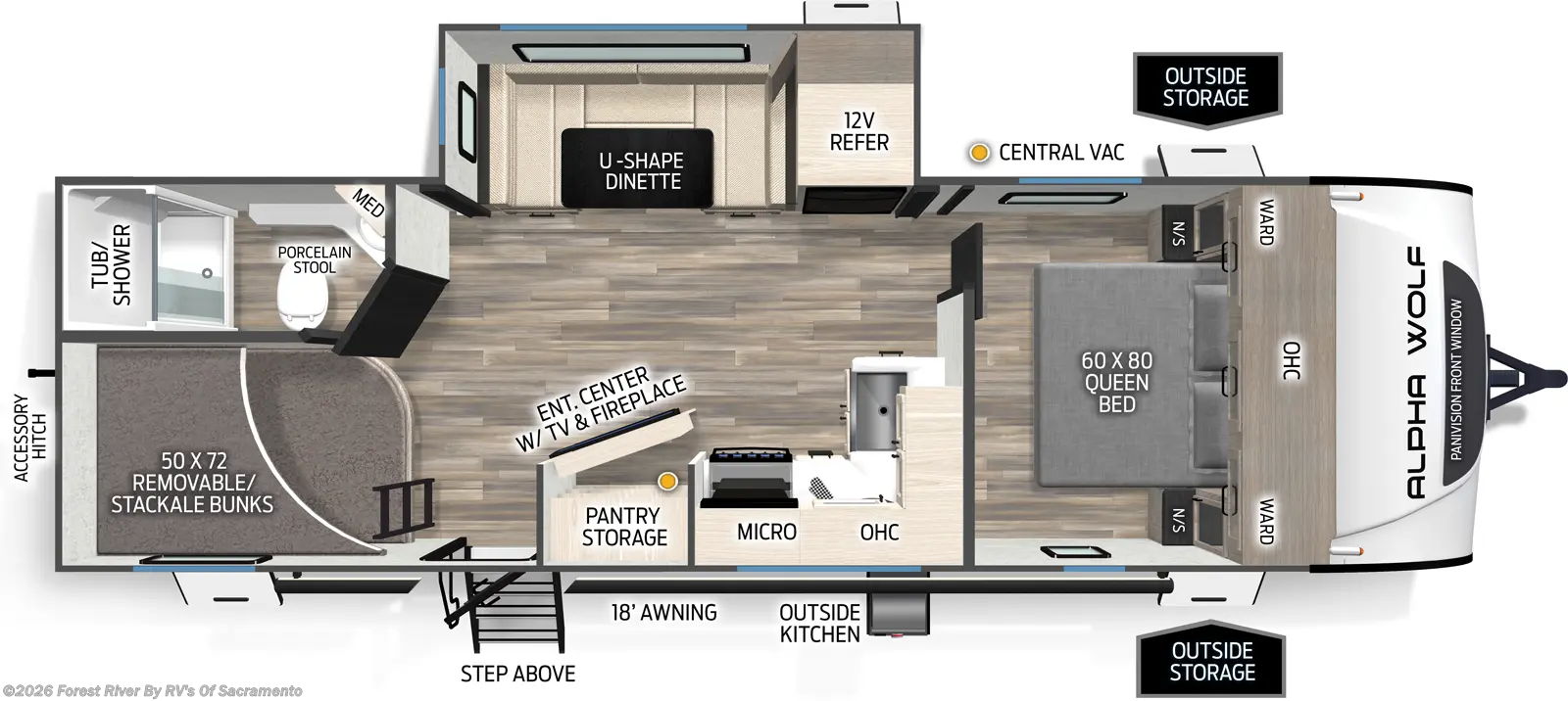 2026 Forest River Cherokee Alpha Wolf 24TRUNK - New Travel Trailer For Sale by Forest River By RV's Of Sacramento in Sacramento, California