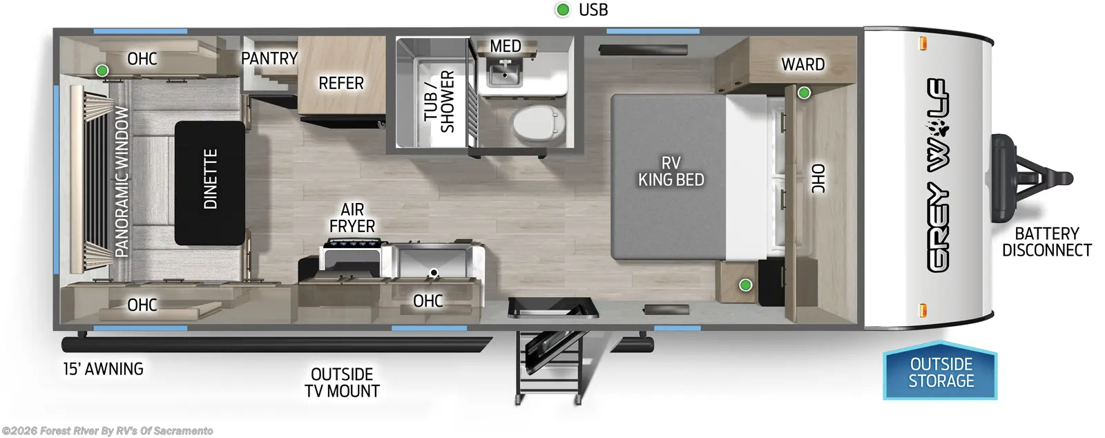 2026 Forest River Cherokee Grey Wolf 20RDSE - New Travel Trailer For Sale by Forest River By RV's Of Sacramento in Sacramento, California