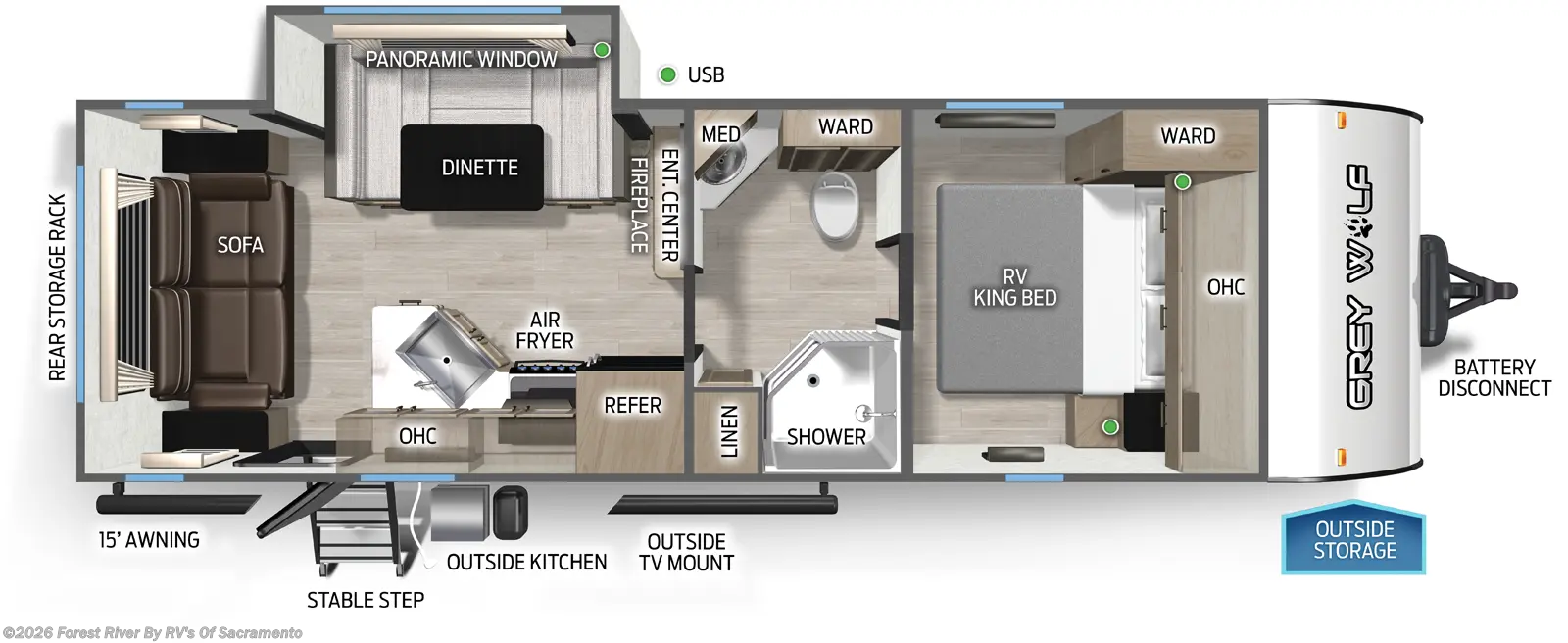 2026 Forest River Cherokee Grey Wolf 23MK - New Travel Trailer For Sale by Forest River By RV's Of Sacramento in Sacramento, California