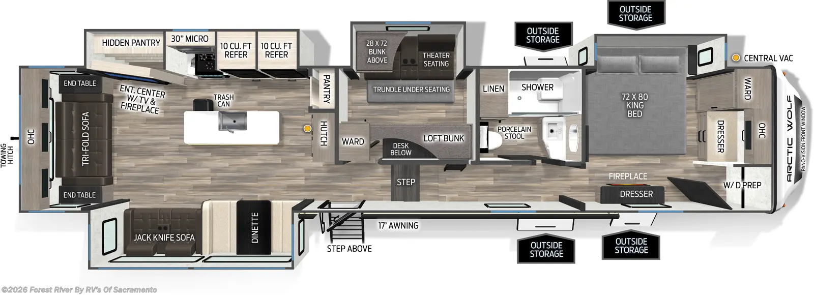 2026 Forest River Cherokee Arctic Wolf 3650SUITE - New Fifth Wheel For Sale by Forest River By RV's Of Sacramento in Sacramento, California