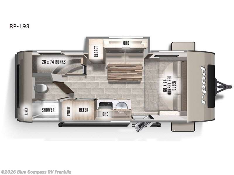 2022 Forest River R Pod RP-193 - Used Travel Trailer For Sale by Blue Compass RV Franklin in Franklin, Kentucky features Slideout