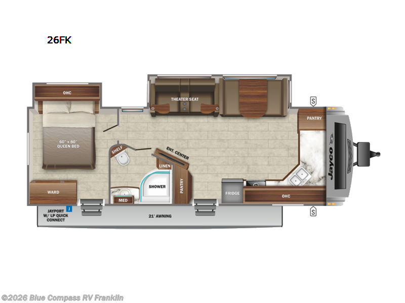 2023 Jayco White Hawk 26FK - Used Travel Trailer For Sale by Blue Compass RV Franklin in Franklin, Kentucky features Slideout