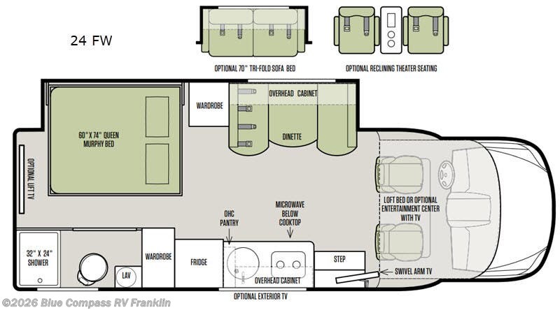 2019 Tiffin Wayfarer 24 FW - Used Class C For Sale by Blue Compass RV Franklin in Franklin, Kentucky features Slideout