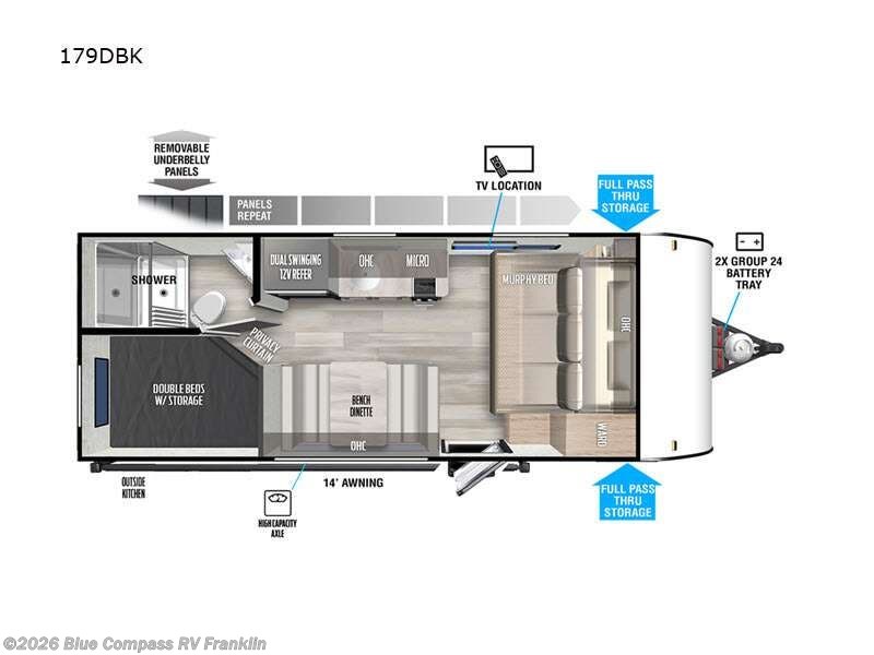 2023 Forest River Wildwood FSX 179DBK - Used Travel Trailer For Sale by Blue Compass RV Franklin in Franklin, Kentucky