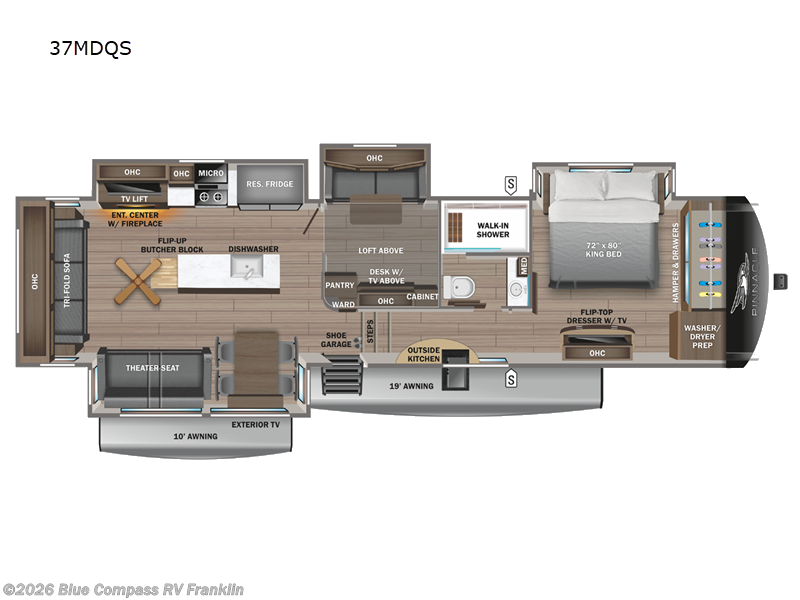 2024 Jayco Pinnacle 37MDQS - Used Fifth Wheel For Sale by Blue Compass RV Franklin in Franklin, Kentucky features Slideout