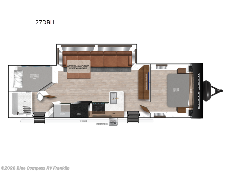 2024 Heartland North Trail 27DBH - Used Travel Trailer For Sale by Blue Compass RV Franklin in Franklin, Kentucky features Slideout