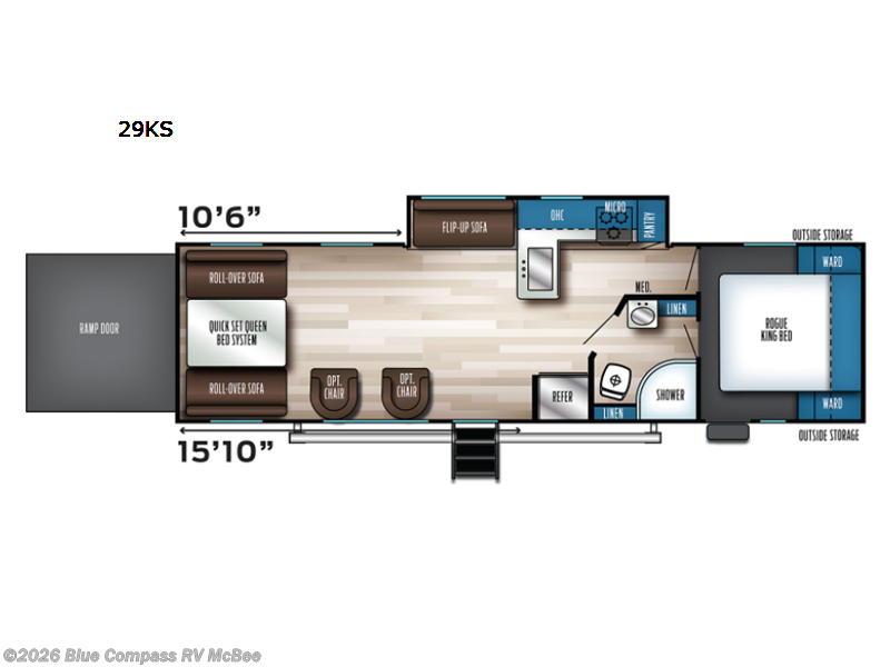 2021 Forest River Vengeance Rogue 29KS - Used Toy Hauler For Sale by Blue Compass RV McBee in McBee, South Carolina features Slideout