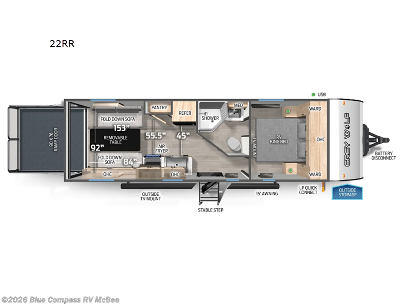 2025 Forest River Cherokee Grey Wolf 22RR - New Toy Hauler For Sale by Blue Compass RV McBee in McBee, South Carolina