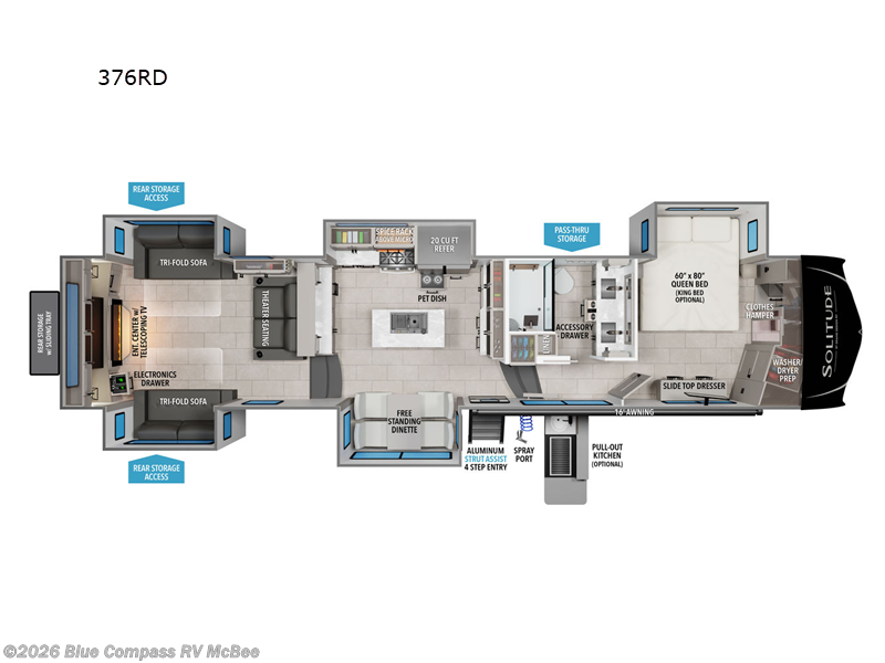 2025 Grand Design Solitude 376RD - New Fifth Wheel For Sale by Blue Compass RV McBee in McBee, South Carolina features Slideout