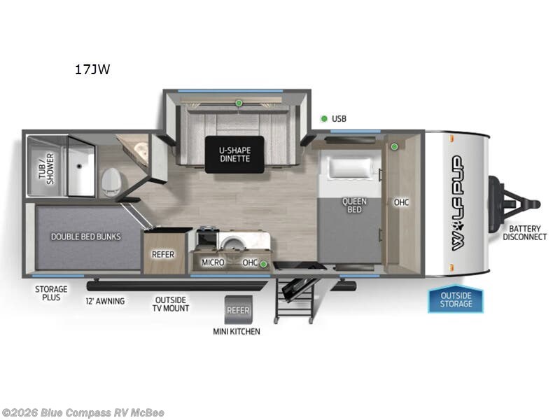 2026 Forest River Cherokee Wolf Pup 17JW - New Travel Trailer For Sale by Blue Compass RV McBee in McBee, South Carolina
