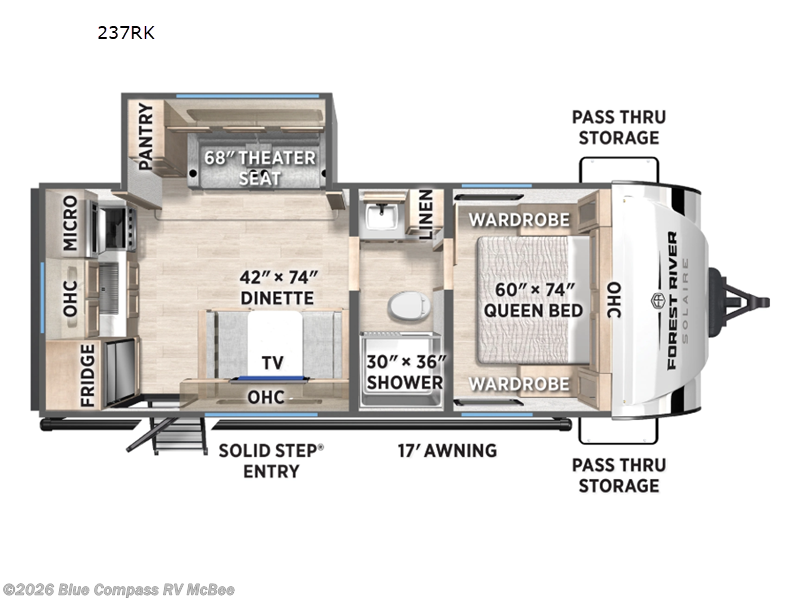 2026 Forest River Solaire 237RK - New Travel Trailer For Sale by Blue Compass RV McBee in McBee, South Carolina features Slideout