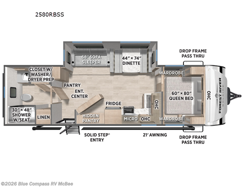 2026 Forest River Solaire 2580RBSS - New Travel Trailer For Sale by Blue Compass RV McBee in McBee, South Carolina features Slideout