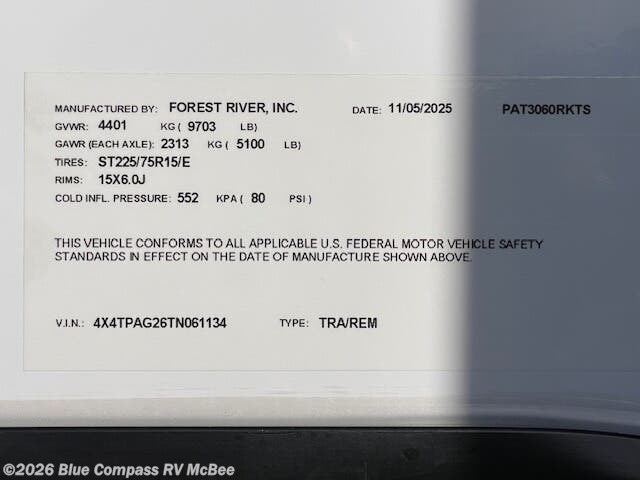 New 2026 Forest River Solaire 3060RKTS available in McBee, South Carolina