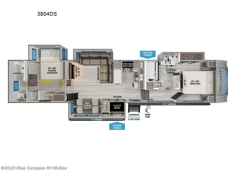 2026 Influence 3804DS by Grand Design from Blue Compass RV McBee in McBee, South Carolina
