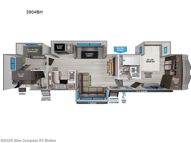 2026 Influence 3904BH by Grand Design from Blue Compass RV McBee in McBee, South Carolina