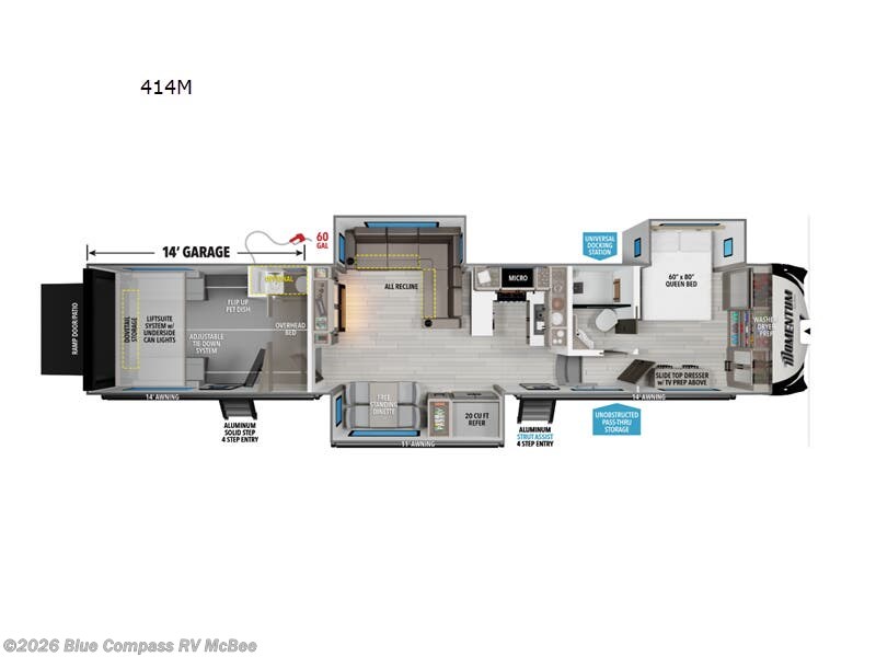 2026 Momentum 414M by Grand Design from Blue Compass RV McBee in McBee, South Carolina