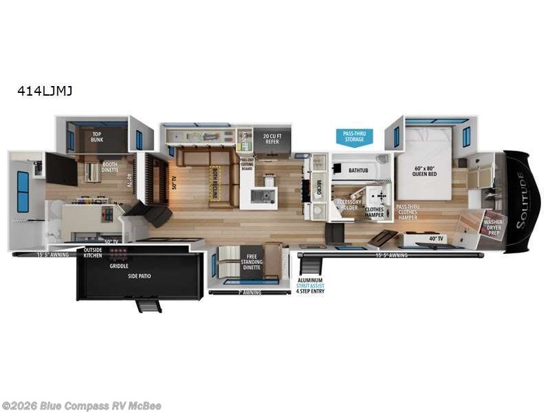 2026 Grand Design Solitude 414LJMJ - New Fifth Wheel For Sale by Blue Compass RV McBee in McBee, South Carolina features Slideout