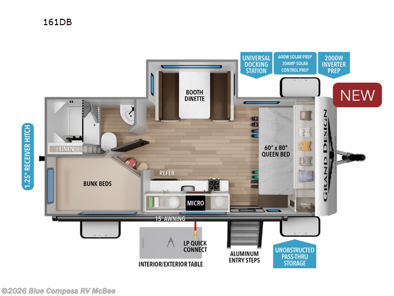 2026 Grand Design Transcend One 161DB - New Travel Trailer For Sale by Blue Compass RV McBee in McBee, South Carolina features Slideout