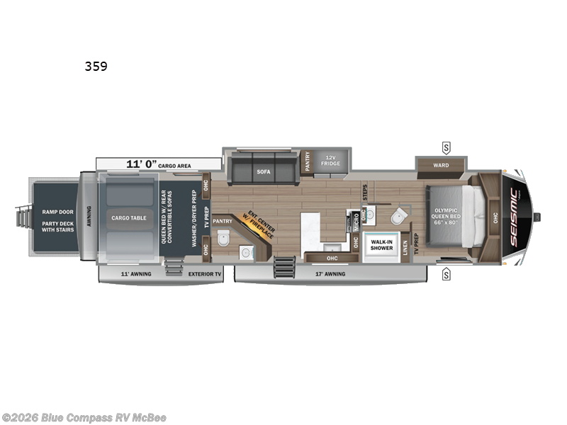 2026 Jayco Seismic 359 - New Toy Hauler For Sale by Blue Compass RV McBee in McBee, South Carolina features Slideout