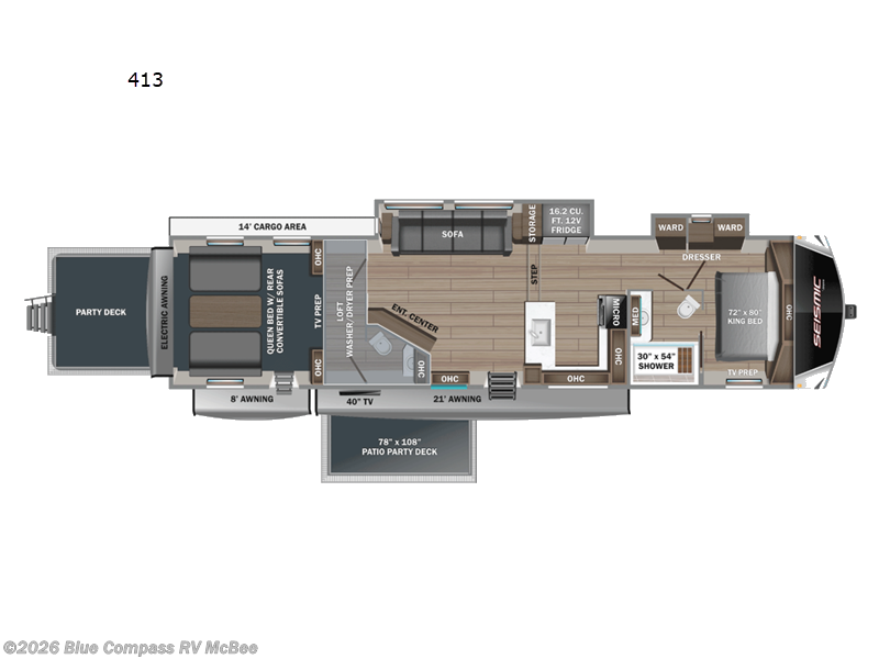 2026 Jayco Seismic 413 - New Toy Hauler For Sale by Blue Compass RV McBee in McBee, South Carolina features Slideout