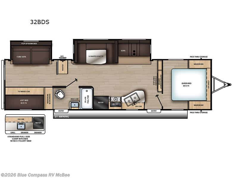 2023 Forest River Aurora 32BDS - Used Travel Trailer For Sale by Blue Compass RV McBee in McBee, South Carolina features Slideout