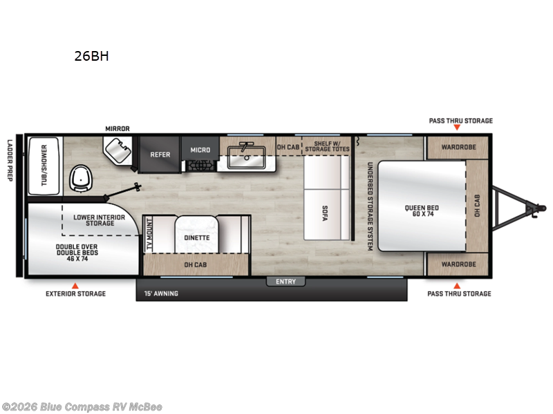 2026 Forest River Aurora Light 26BH - New Travel Trailer For Sale by Blue Compass RV McBee in McBee, South Carolina