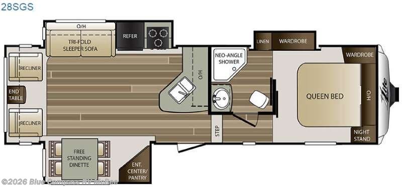 2016 Keystone Cougar X-Lite 28SGS - Used Fifth Wheel For Sale by Blue Compass RV McBee in McBee, South Carolina features Slideout