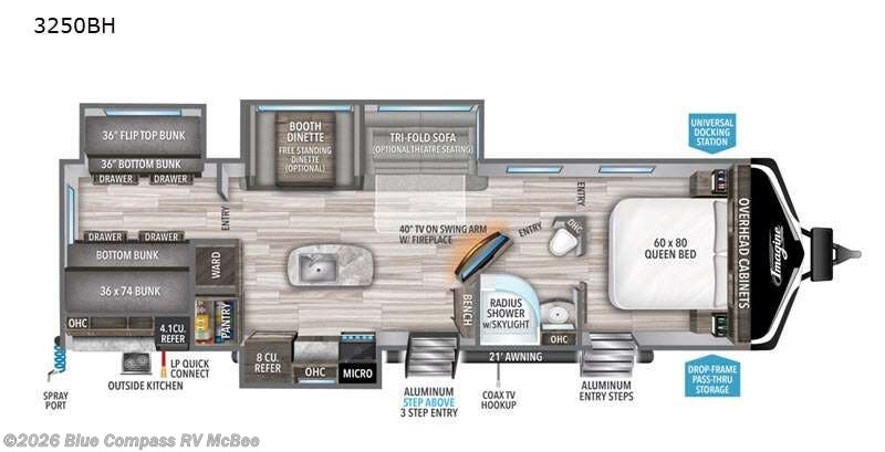 2021 Grand Design Imagine 3250BH - Used Travel Trailer For Sale by Blue Compass RV McBee in McBee, South Carolina features Slideout