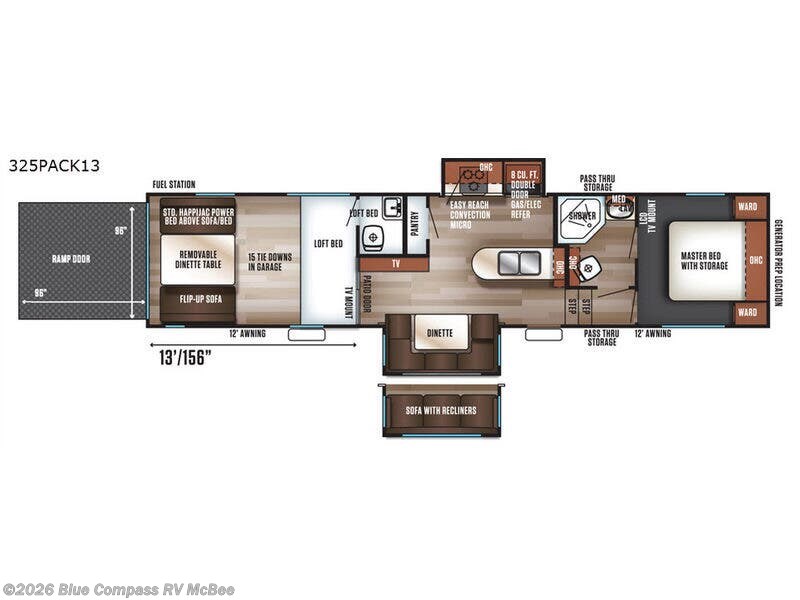 2017 Forest River Cherokee Wolf Pack 325PACK13 - Used Toy Hauler For Sale by Blue Compass RV McBee in McBee, South Carolina features Slideout