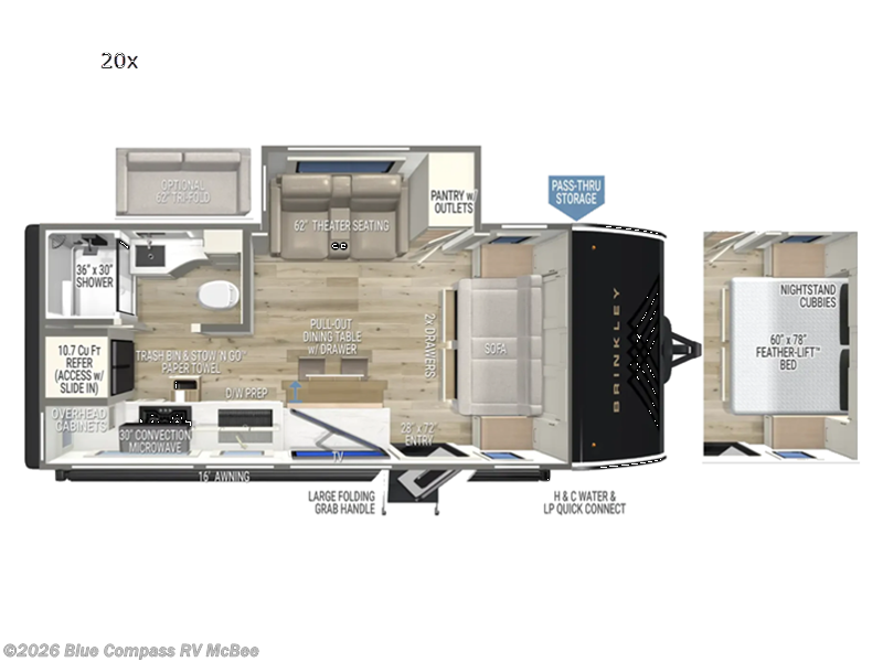2027 Brinkley RV Model Ix 20x - New Travel Trailer For Sale by Blue Compass RV McBee in McBee, South Carolina features Slideout