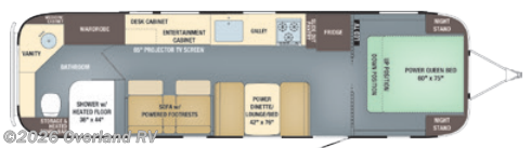 Floorplan of 2018 Airstream Classic 33FB