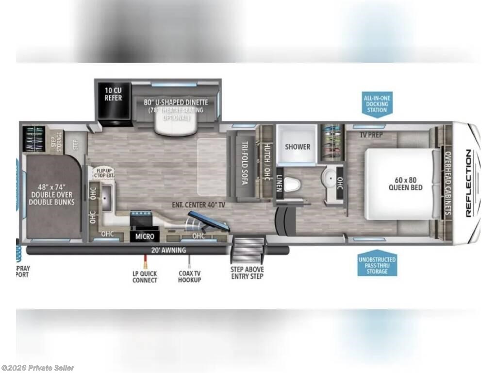 Floorplan of 2024 Grand Design Reflection 100 Series 27BH