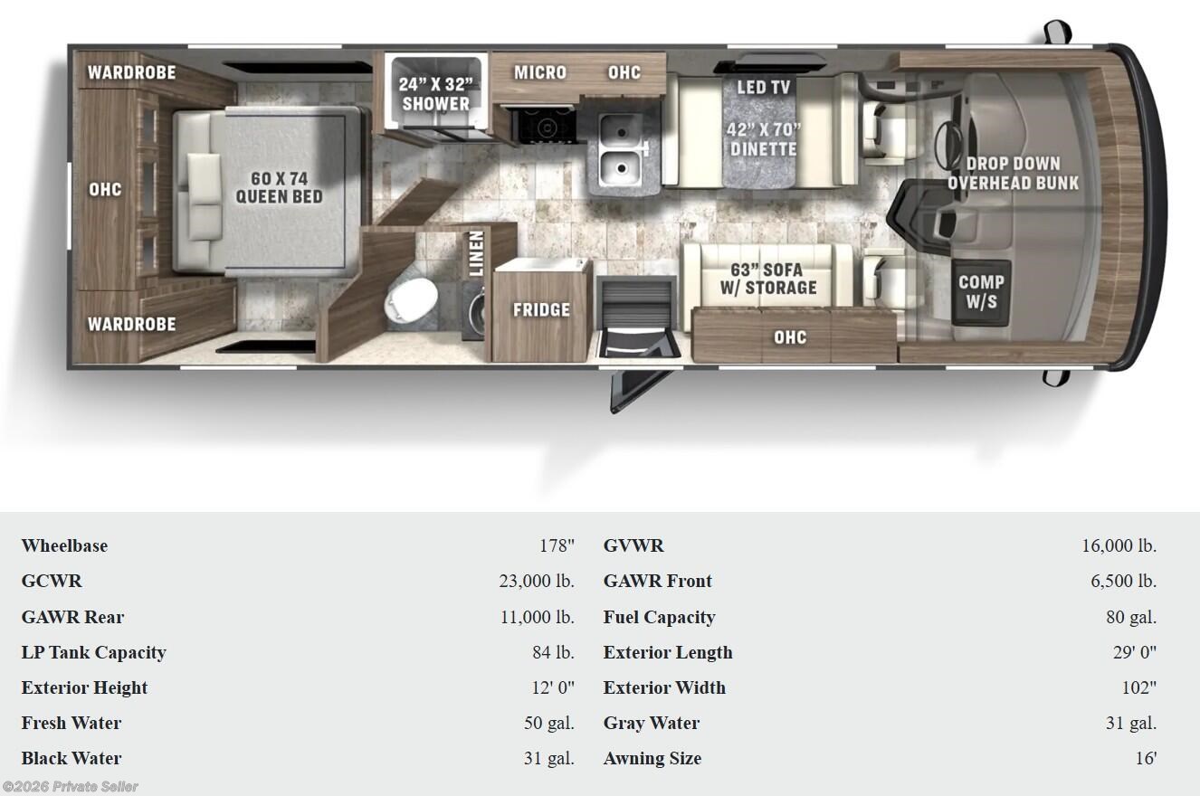 Floorplan of 2022 Coachmen Pursuit 27XPS