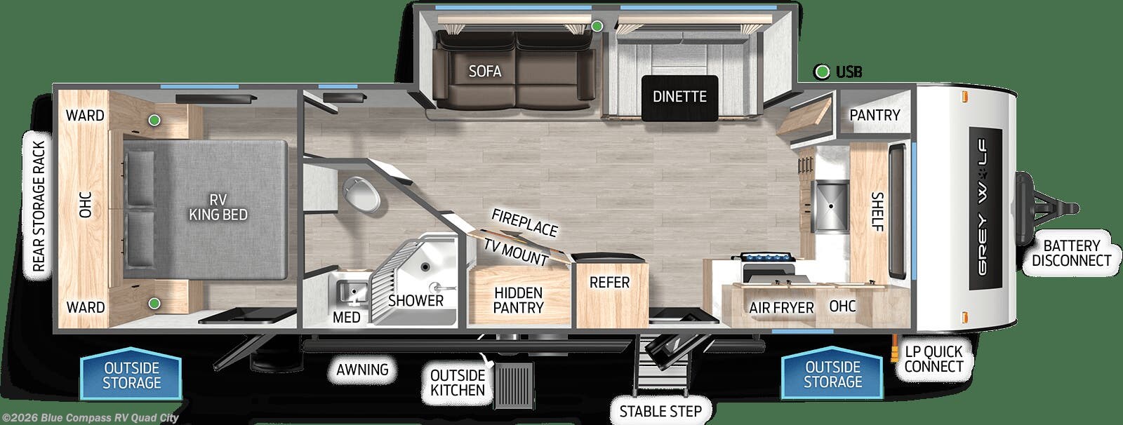 2027 Cherokee Grey Wolf 27GH by Forest River from Blue Compass RV Quad City in Walcott, Iowa