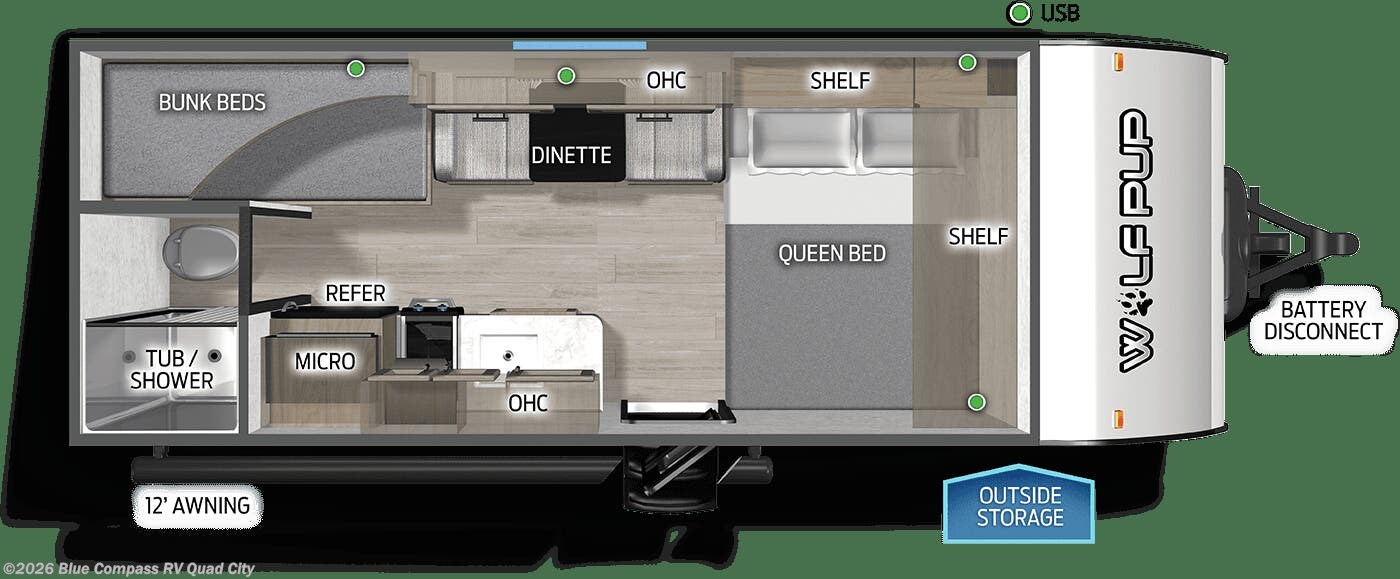 2027 Cherokee Wolf Pup 16LP by Forest River from Blue Compass RV Quad City in Walcott, Iowa