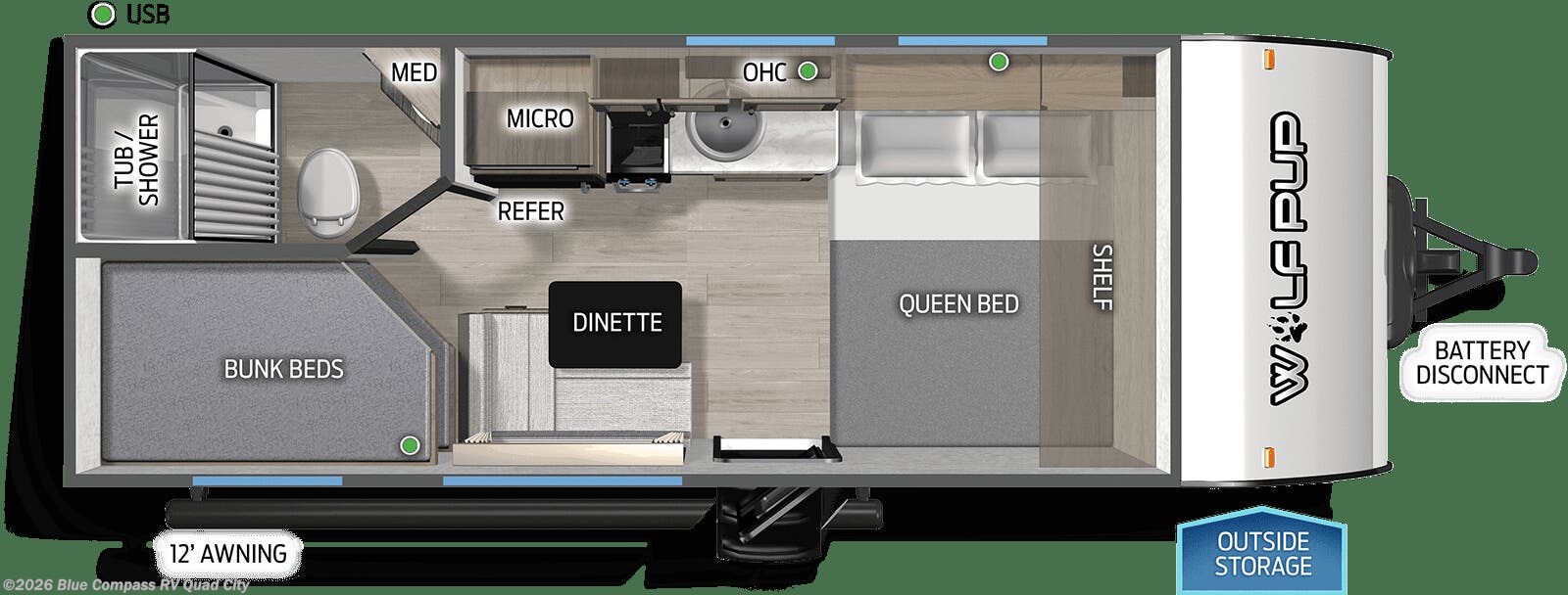 2027 Cherokee Wolf Pup 17LP by Forest River from Blue Compass RV Quad City in Walcott, Iowa