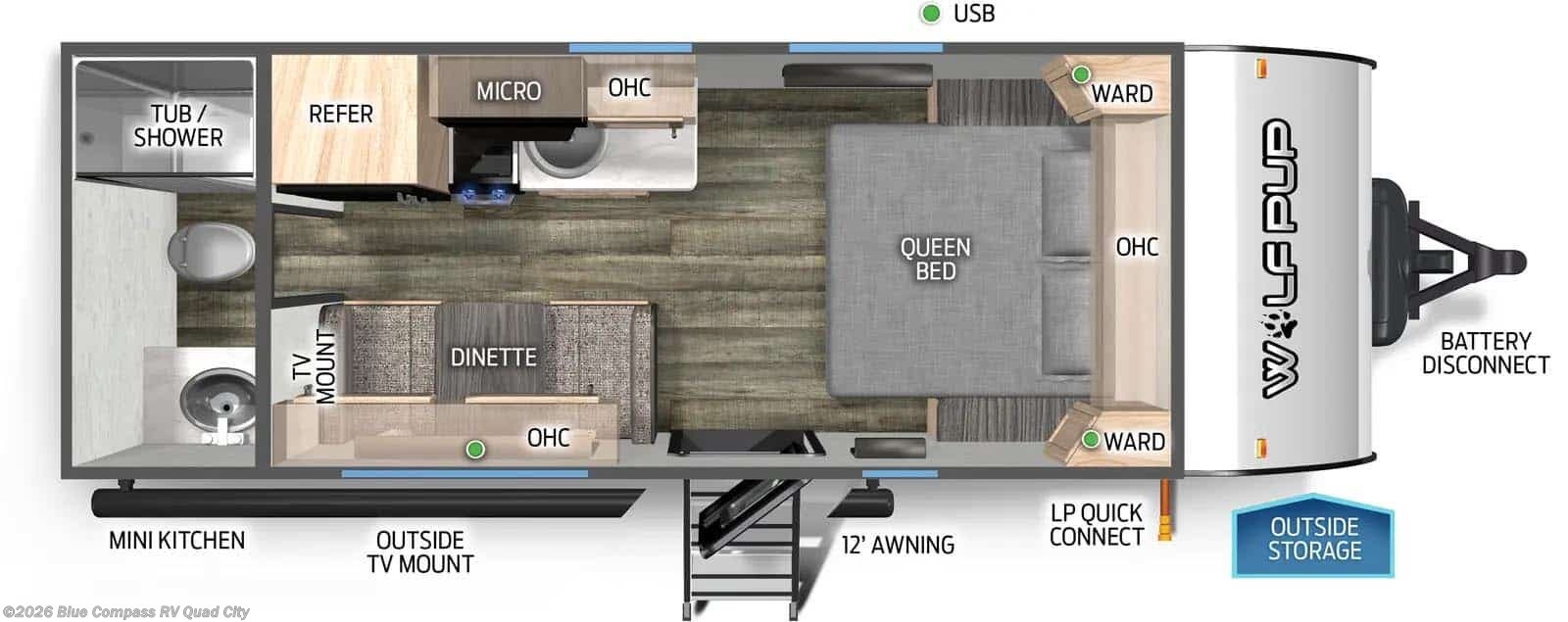 2027 Cherokee Wolf Pup Black Label 16FQBLW by Forest River from Blue Compass RV Quad City in Walcott, Iowa