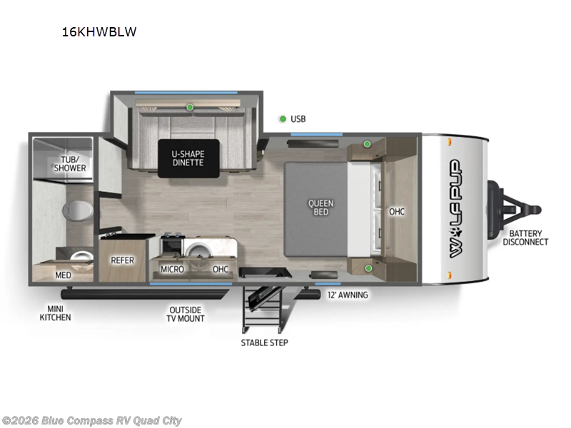 2027 Forest River Cherokee Wolf Pup Black Label 16KHBLW - New Travel Trailer For Sale by Blue Compass RV Quad City in Walcott, Iowa features Slideout