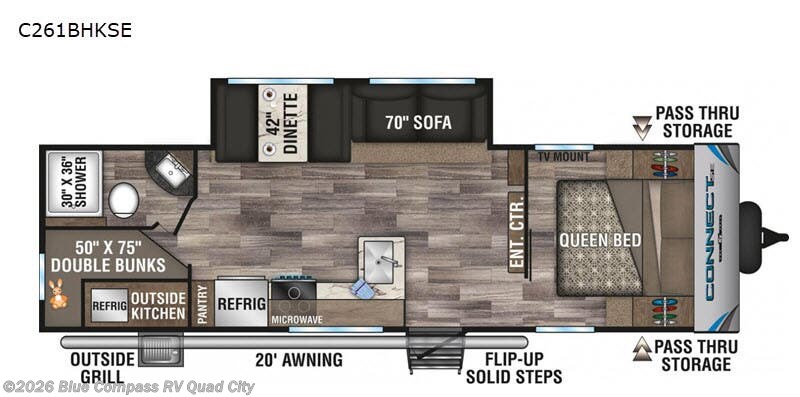 2020 K-Z Connect 261BHKSE - Used Travel Trailer For Sale by Blue Compass RV Quad City in Walcott, Iowa features Slideout