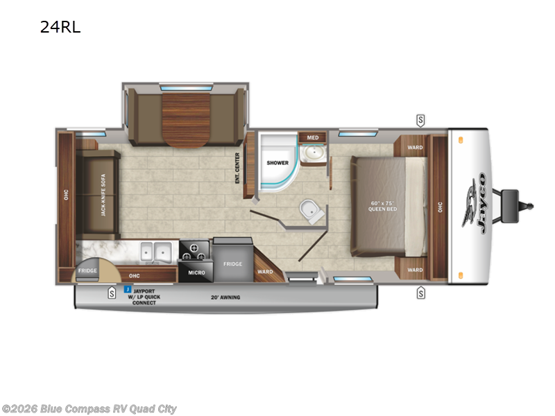 2022 Jayco Jay Feather 24RL - Used Travel Trailer For Sale by Blue Compass RV Quad City in Walcott, Iowa features Slideout